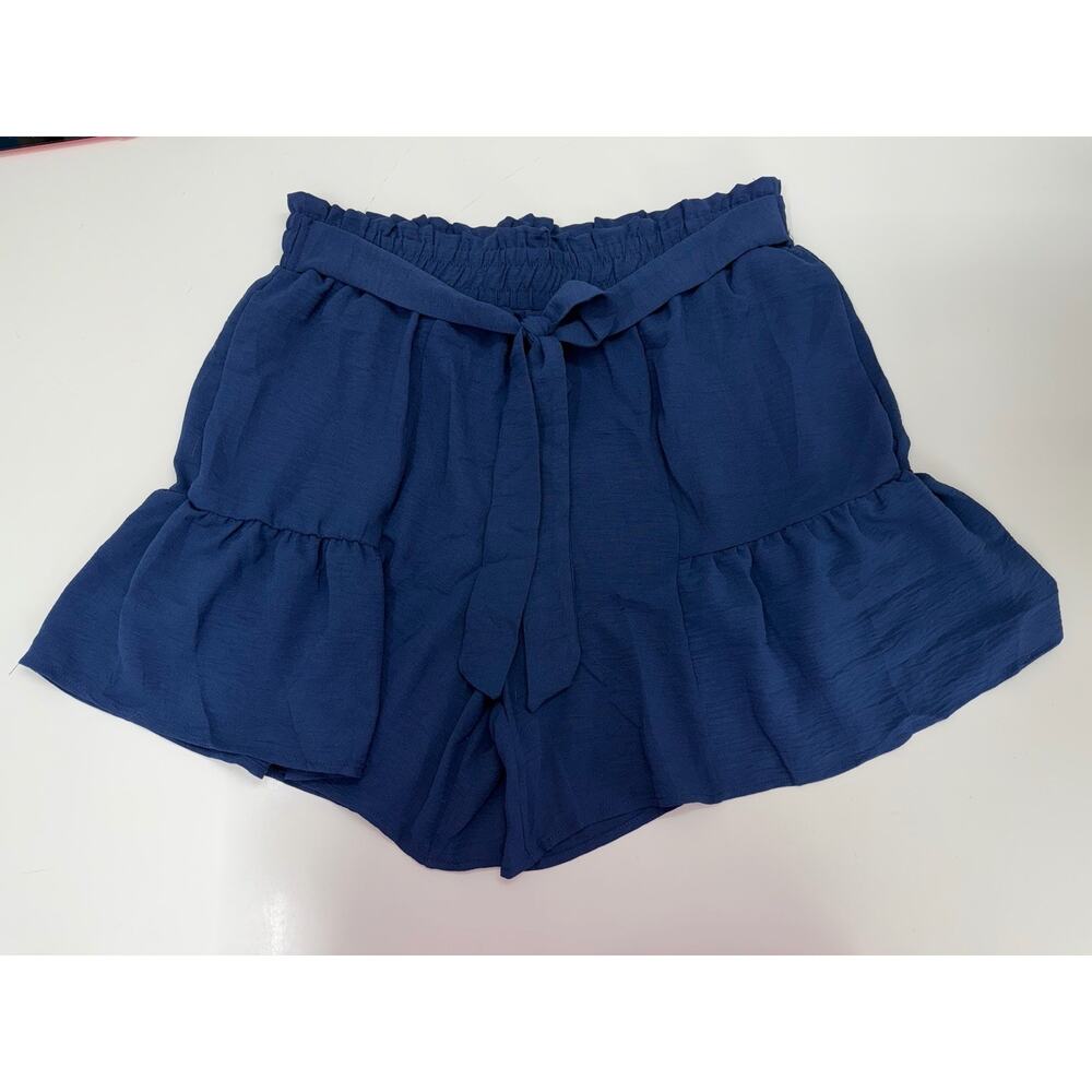 Hey Moments Womens Shorts Size XL Your Style Blue Ruffled Shorts NWT